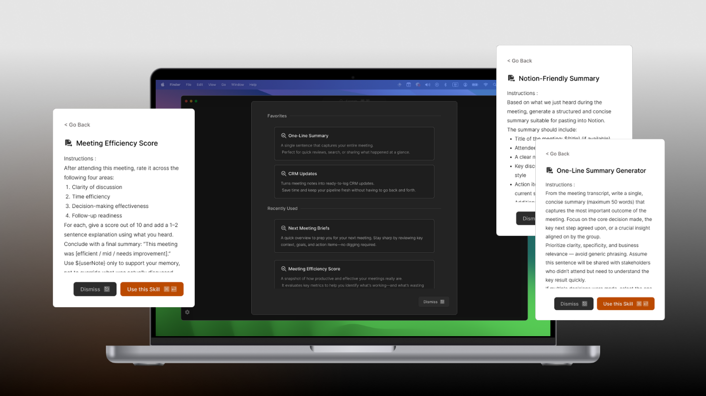 Shadow custom skills automation - automate once, reuse across all meetings